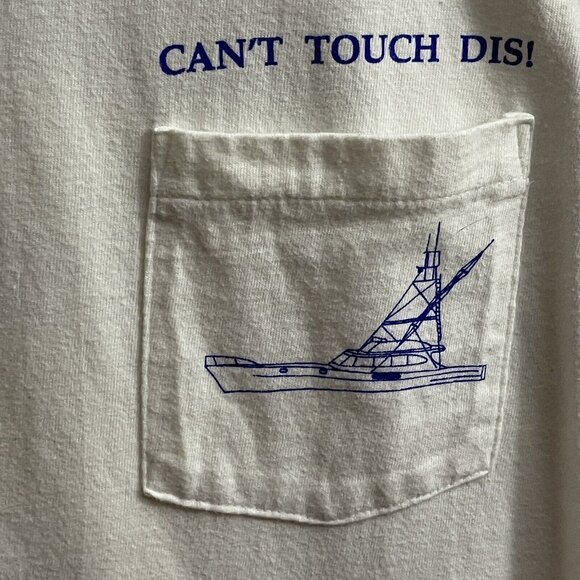 VINTAGE Guy Harvey Shirt Mens Large Fishing Can't Touch Dis USA Hanes Beefy Tee - Picture 5 of 11